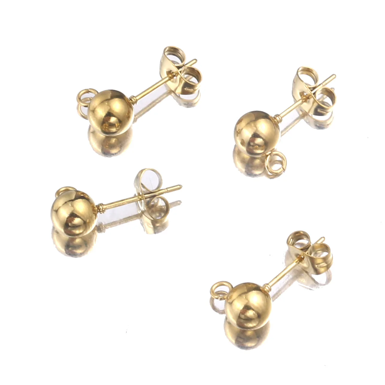 

Hobbyworker Stainless Steel Beads DIY 18k Gold Earrings for Jewelry Making, Picture shows