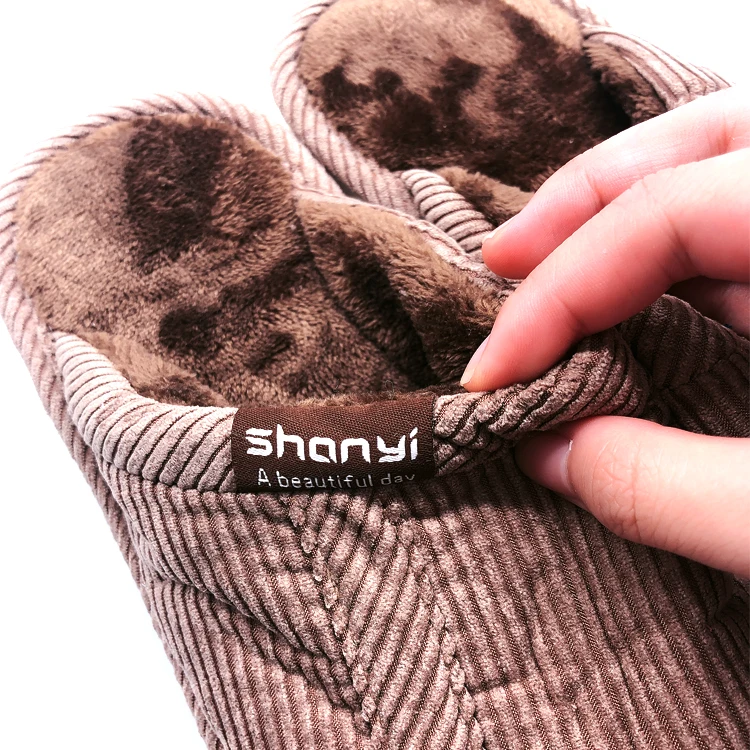 

Sew on Clothing Accessories Custom Machine Woven Damask Brand Name Slipper Tags and Wool Slide Slipper Labels for Shoes, 12 colors