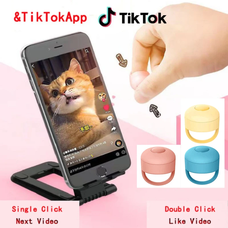 

Mini Macaron Video Page Turner Ring Tiktok Give Like Fingertip Scroll Wireless Remote Controller For Android ios Mobile Phone