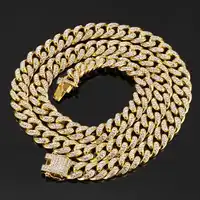 

European and American style diamond cuban link chain necklace