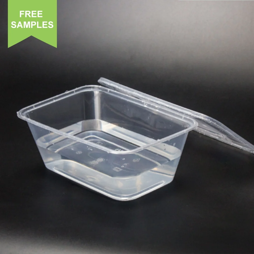 

750ml rectangular clear plastic packaging containers rectangle, Transparent/black