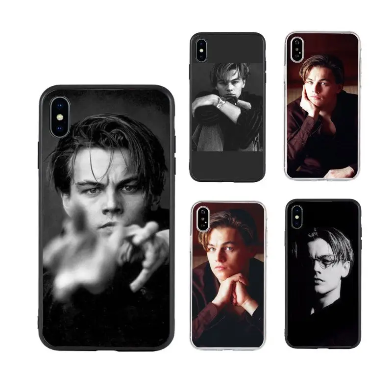 

young leo Young Leonardo DiCaprio fashion art Phone Case for iPhone X XR Xs Max 11 11Pro 11ProMax 12 12pro max luxury fundas, Black/transparent