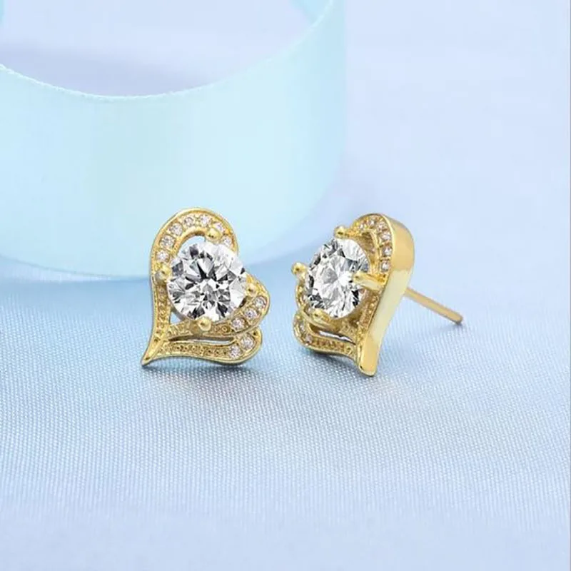 

2022 New Arrival Zircon Heart Earrings Stainless Steel Earrings For Women Gift Wedding Engagement Free Shipping Wholesale Item