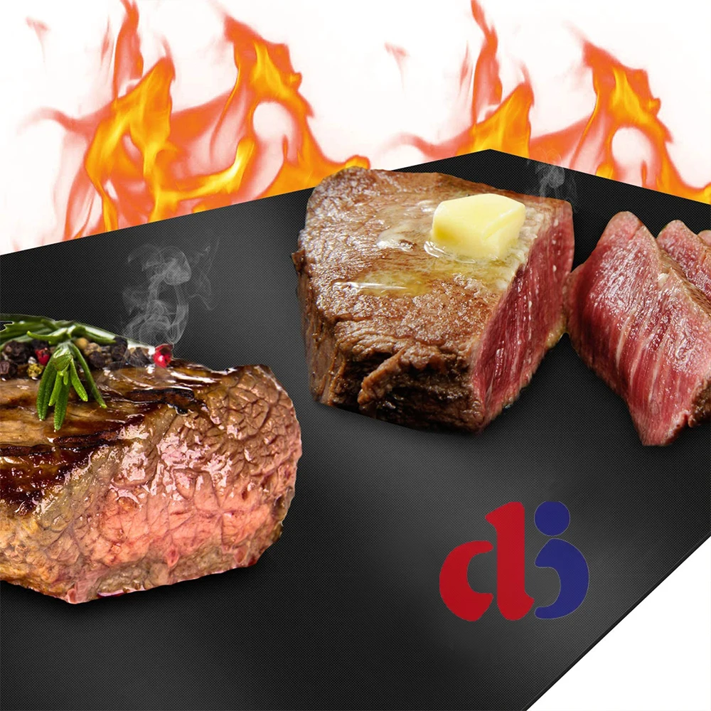 

DJ Promotion Fast delivery Heavy Duty 600 Degree Barbecue Mat 33*40 cm PTFE coated bbq non-stick grill mat
