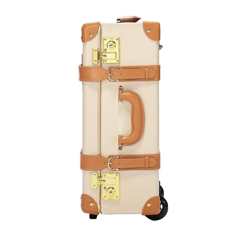 2019 New design trendy vintage kakhis portable leather luggage suitcase set