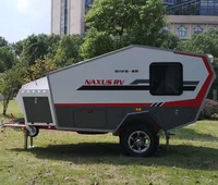 

Travel offroad small RV teardrop caravan for couple with tent kitchen