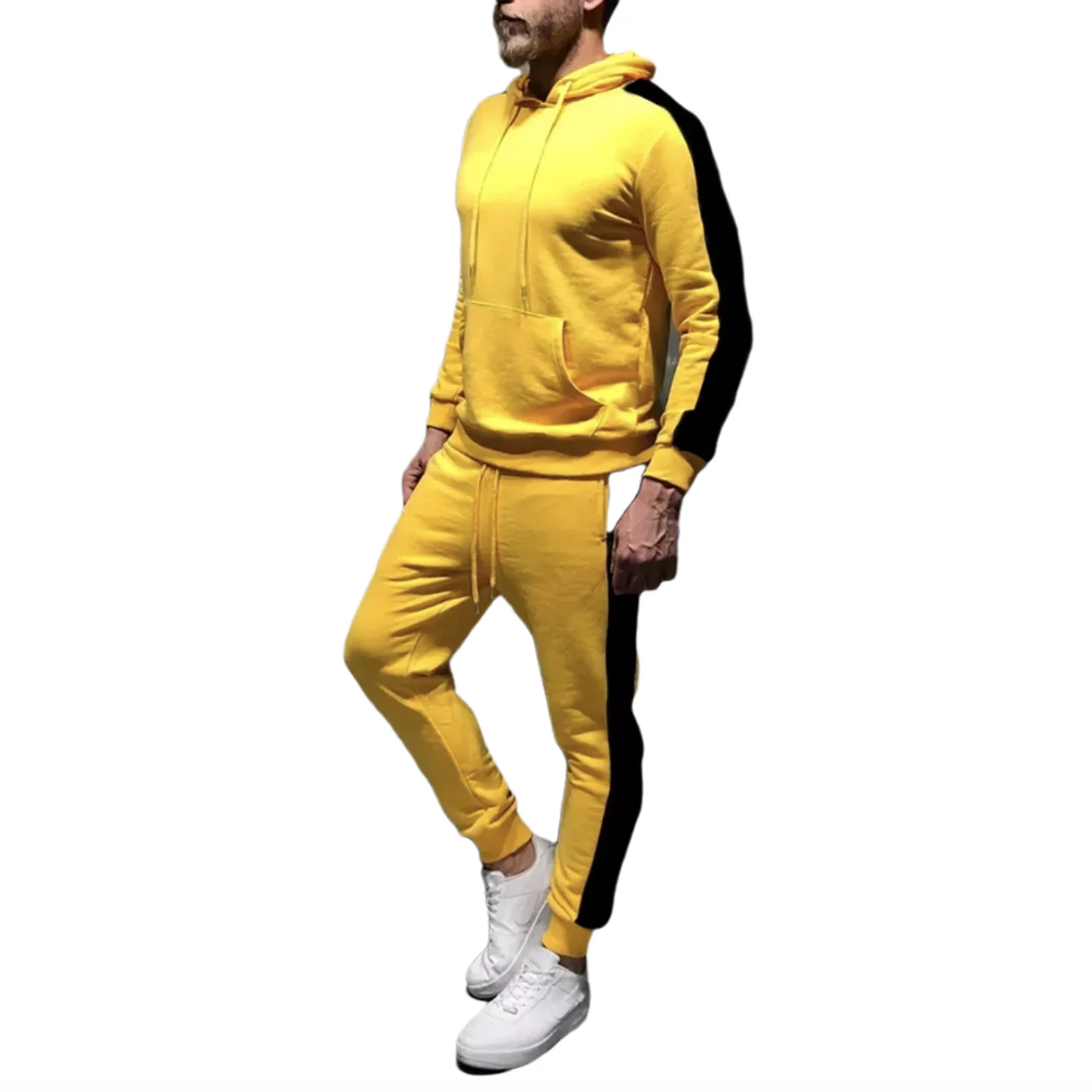 

Custom Logo New Arrival Men Sports Hoodie and Pants 2 Piece Set Breathable Men Sets