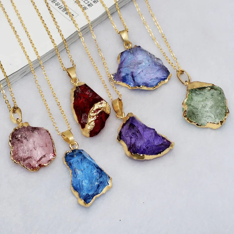 

Natural healing natural crystal stone necklace for women, As pic