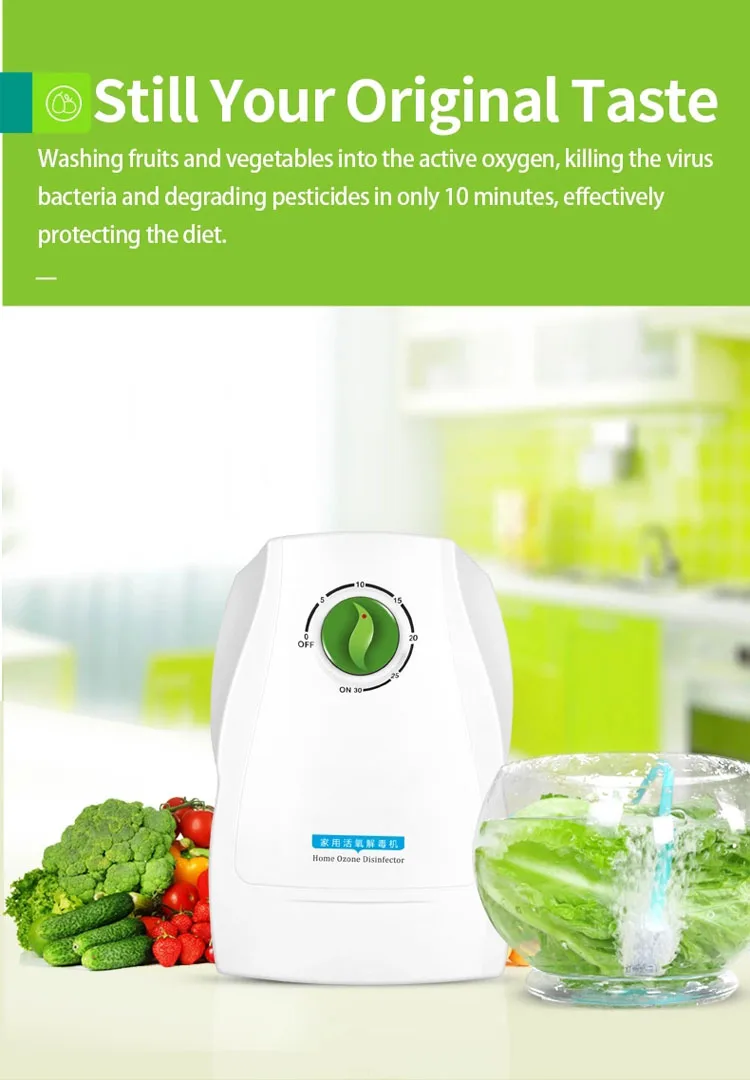 Home Mini Fruits Vegetable Food Ozone Generator Machine Portable Water Ozone Sterilizer Ozone Generator for Drinking Water