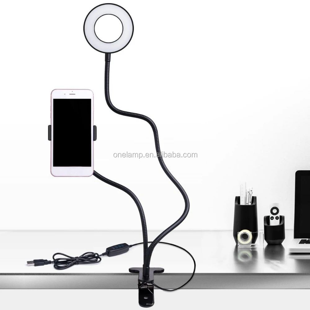 2019 LED Ring Fill Light with Cell Phone Mobile Holder