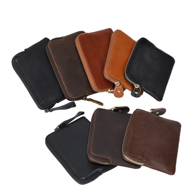 

Genuine Leather Coin Pouch Change Holder For Men/Woman, Black,brown,coffee