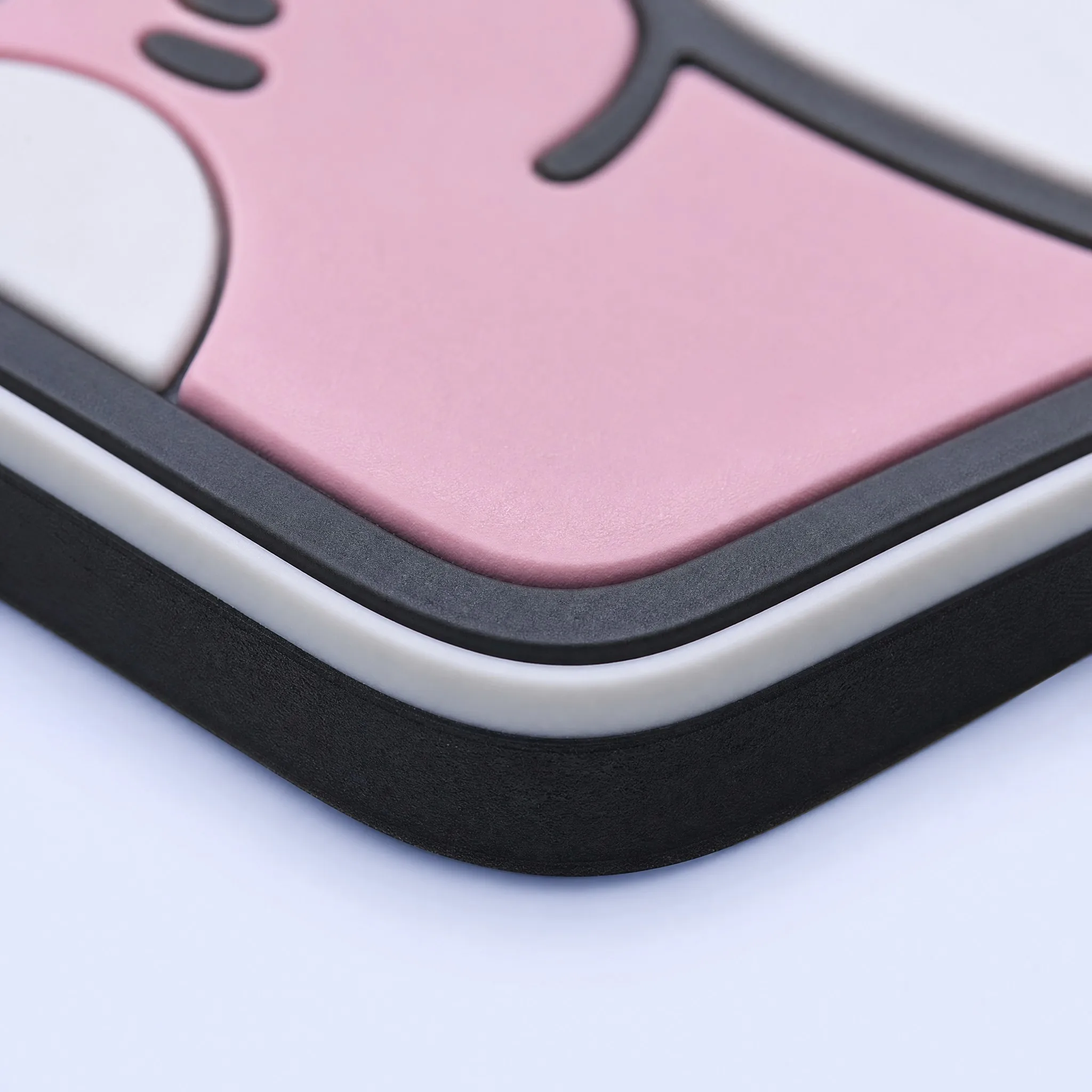 Custom 3D Soft PVC Luggage Tag Macro Corner Sandwich Layer and Beveled Edge Detail