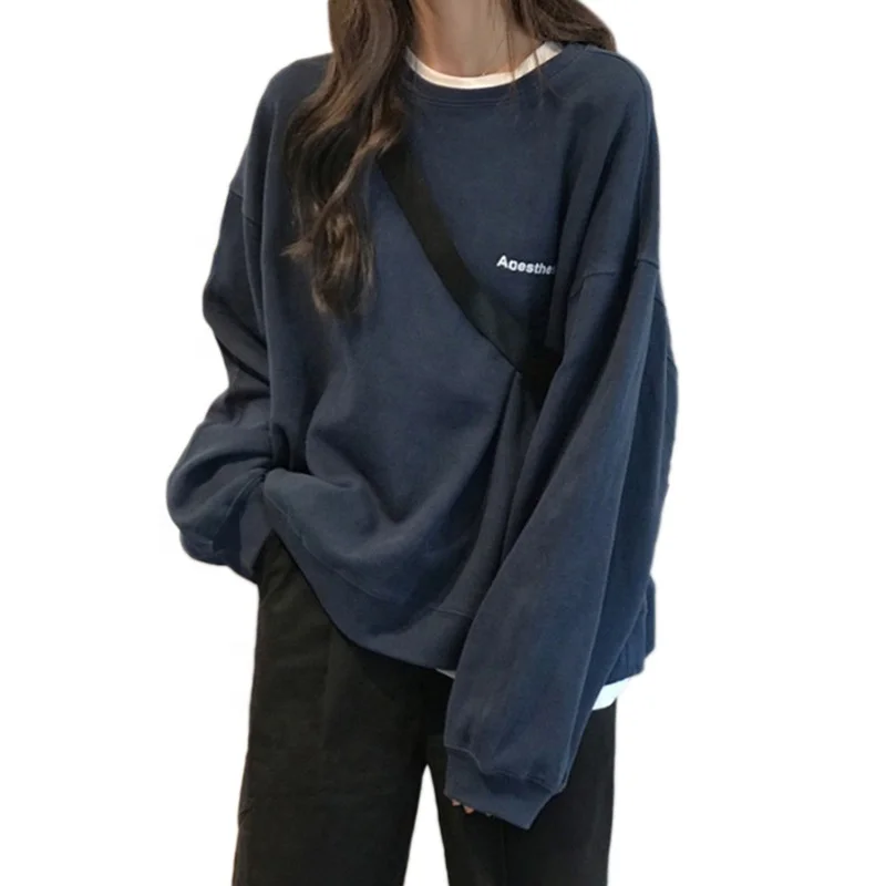 

Autumn Korean letters loose and thin long-sleeved sweater female student thin coat