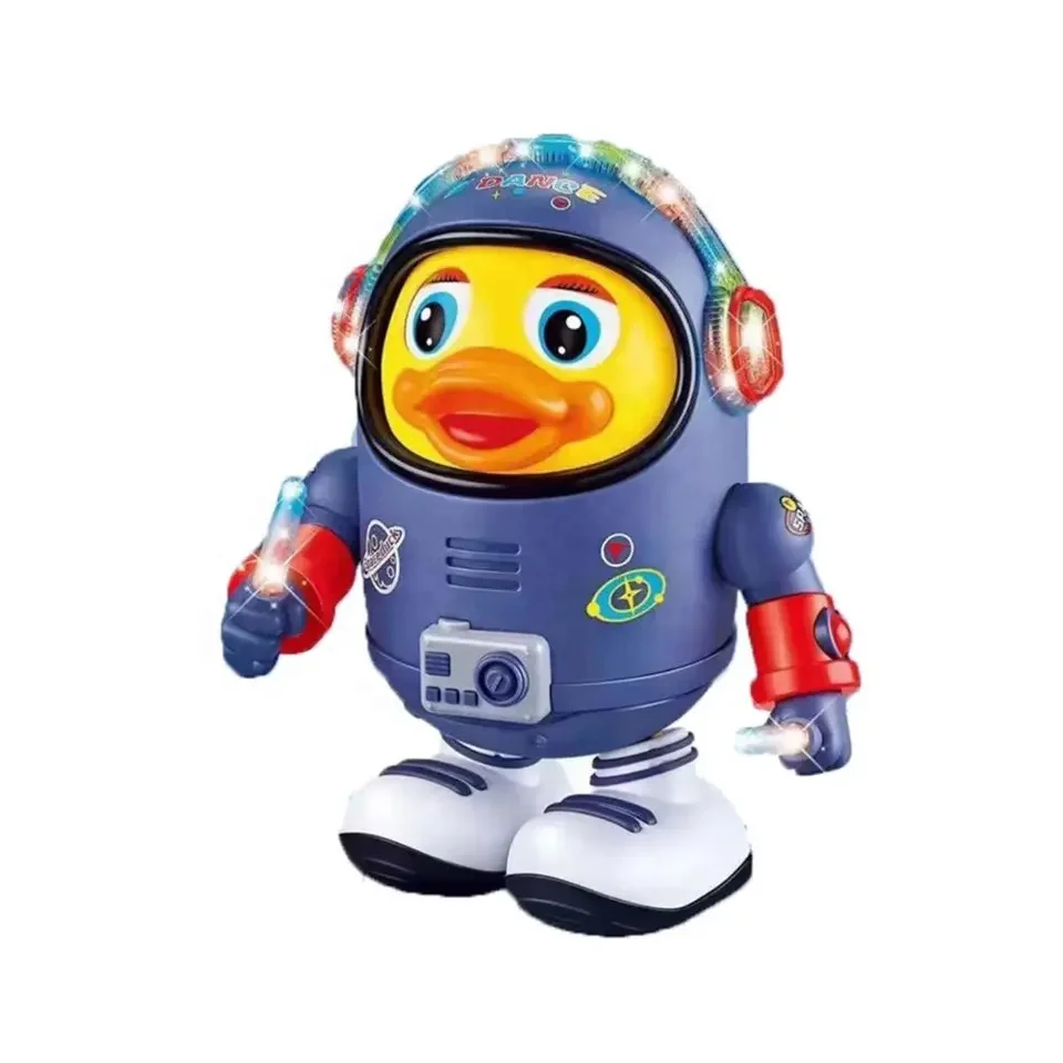 

New arrival electric swinging duck kids walking animal space duck interactive singing toy robots with light music duck toy