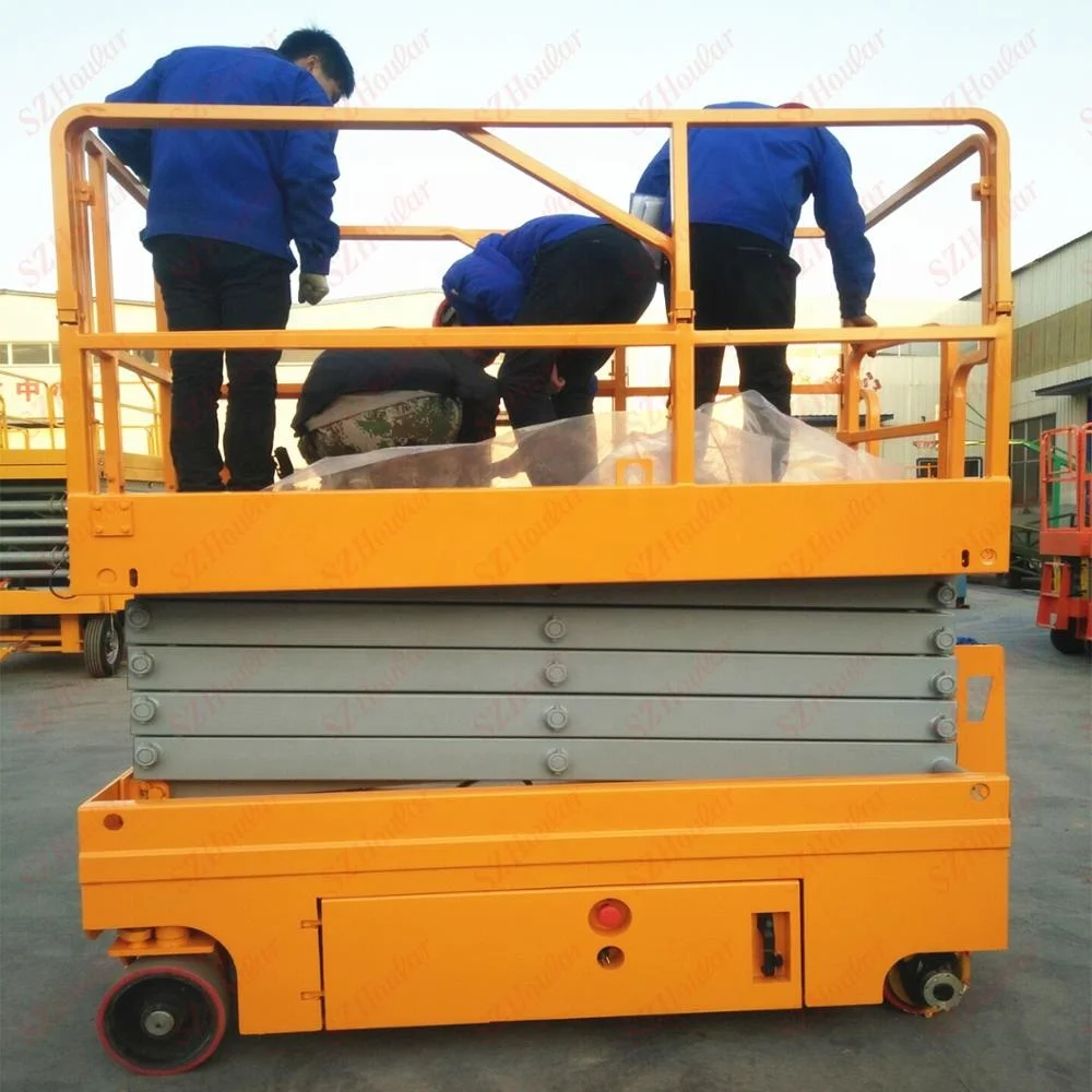 Self Propelled Scissor Lift Platform Maintenance Lift Motorized Wheels