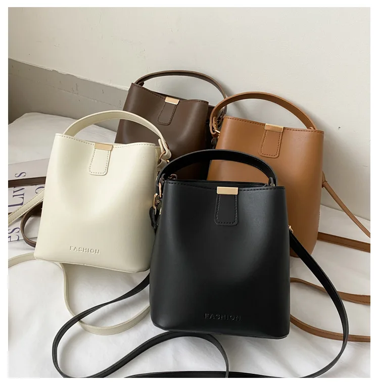 

2021 Simple Classic Design Bucket Shape Women Shoulder Bag Handbag, As picture