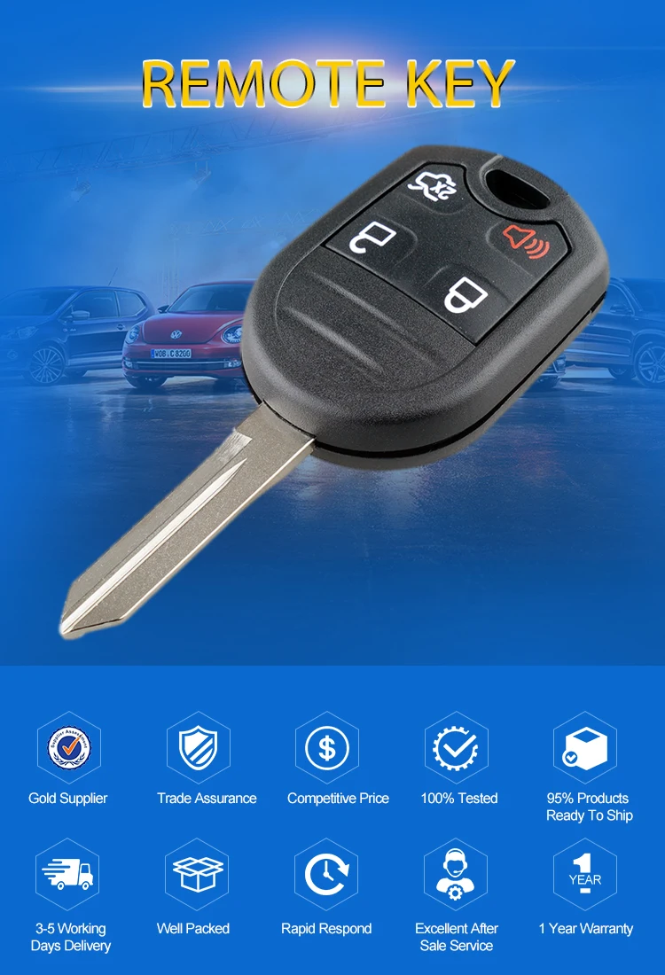 4 Buttons 315mhz Cwtwb1u793 4d63 Chip Fob Remote Car Key Uncut Ignition