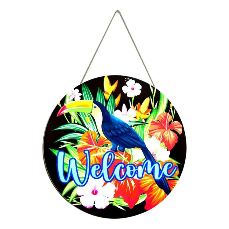 

Wrought Iron Welcome Sign Front Door Welcome Wreath Wall Decor
