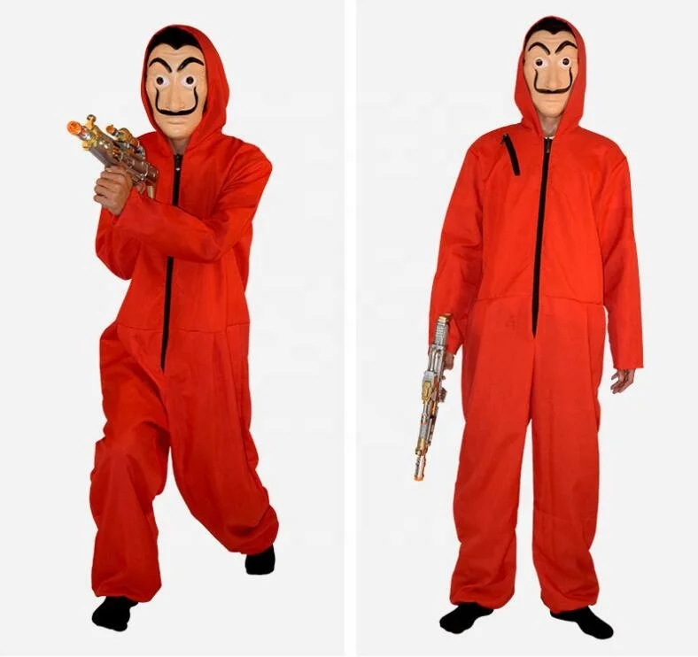 
Unisex Dali Money Heist Coverall Jumpsuit Prisoner Costume 