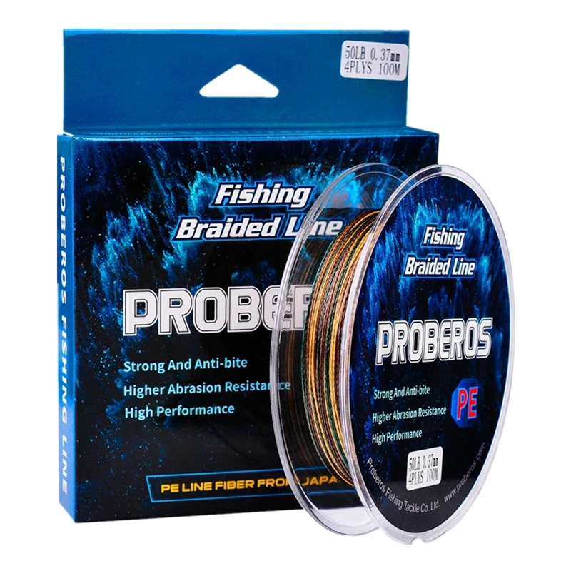 

100% PE 4 Strands Braided Fishing Line 10LB-100LB Sensitive Braided Lines Super Performance and Cost-Effective, Green/blue