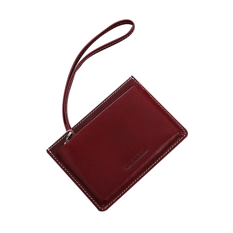 

Factory custom quality genuine leather with zipper coin bag id credit card holder rfid women