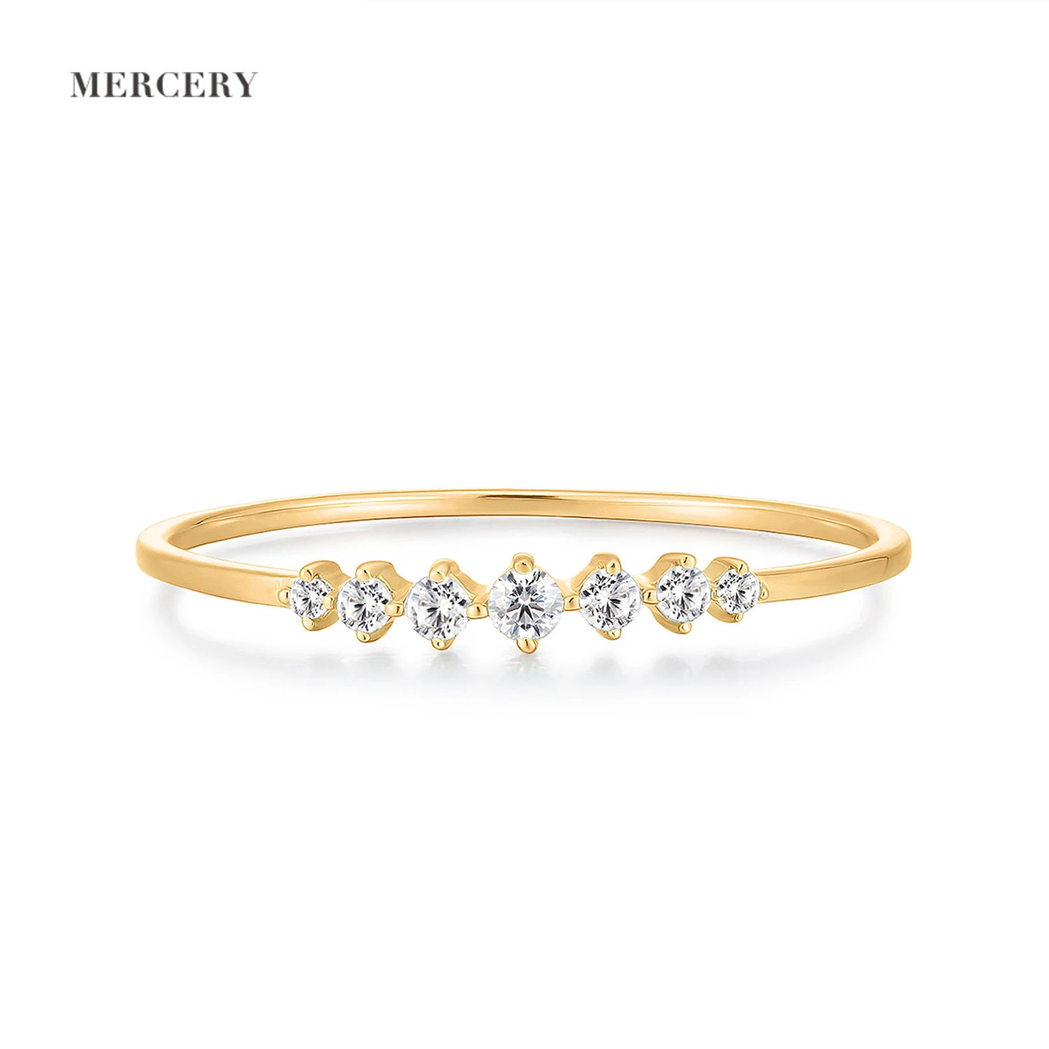 

Mercery Jewelry Eternal Diamond Ring 14K Solid Gold Wedding Stackable Band Ring For Women Romantic Jewelry