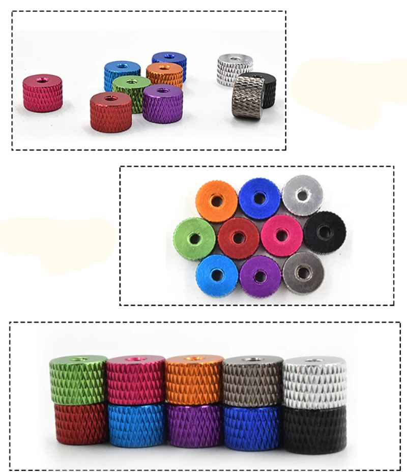 Colorful Anodized Aluminum Knurled Thumb Nuts M3 M4 Knurled Thumb