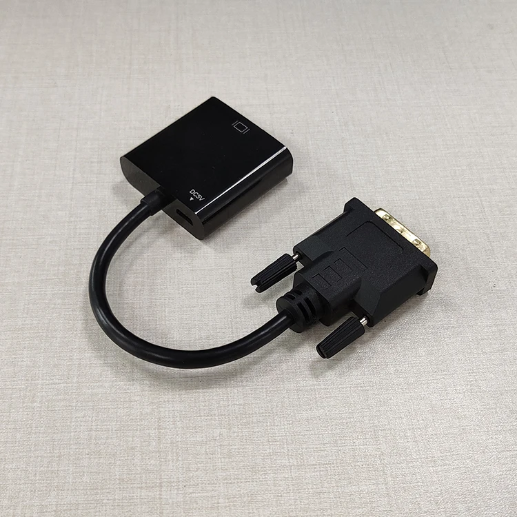 Black 1080P hd TV converter dvi male to female vga micro5P adapter cable