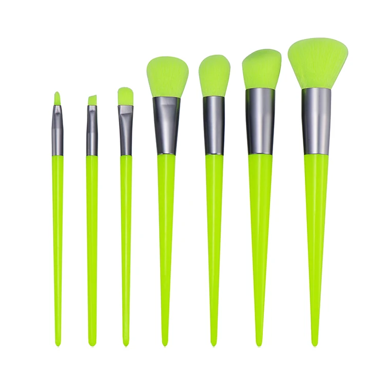 

Amazon Hot Selling Cheap Neon Green Orange Makeup Brush 7pcs Synthetic Hair Cosmetic Brush Set, Neon green/neon pink