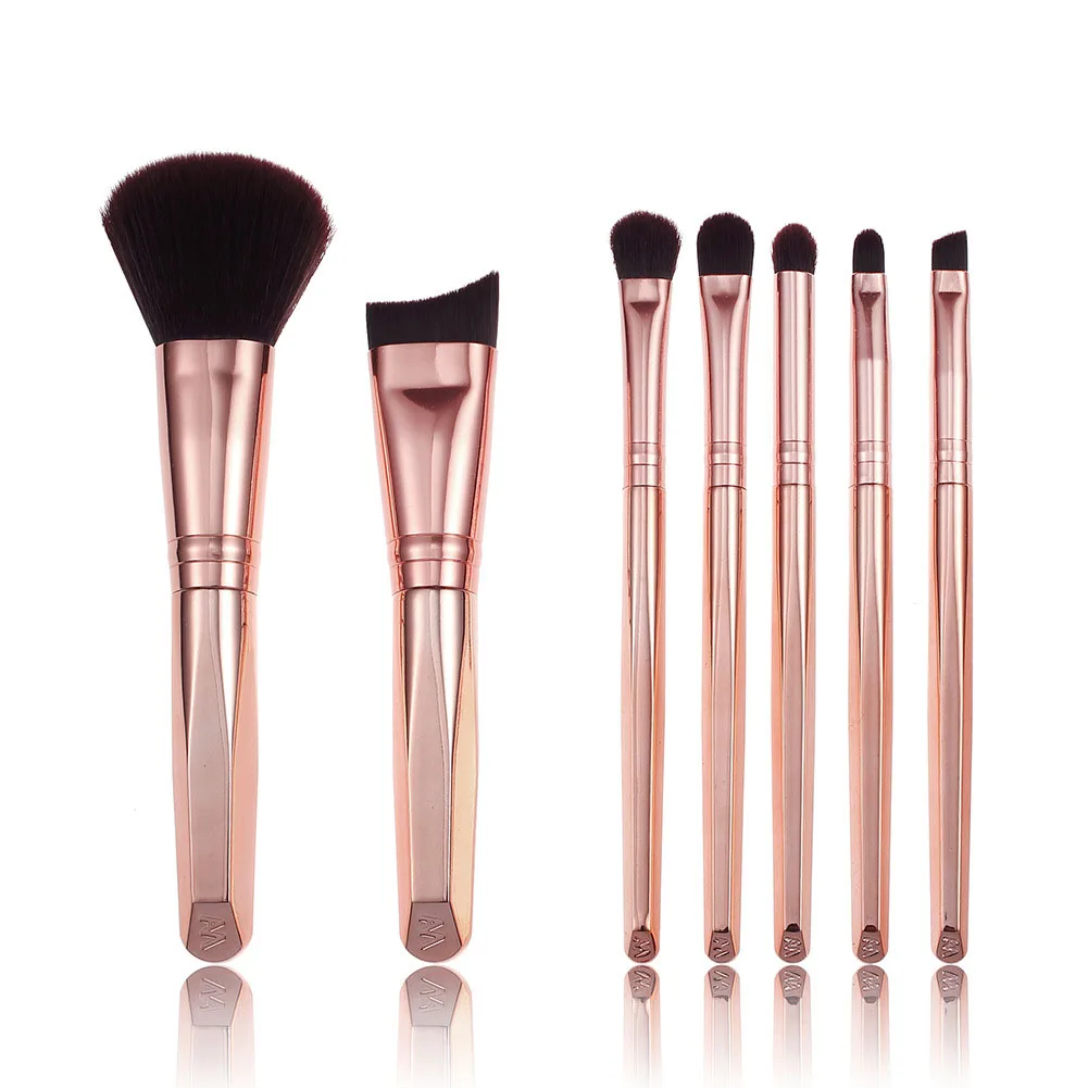 

Promotional Professional Eyeshadow Foundation Face 7 Travel Makeup Brush Set, Picture shows