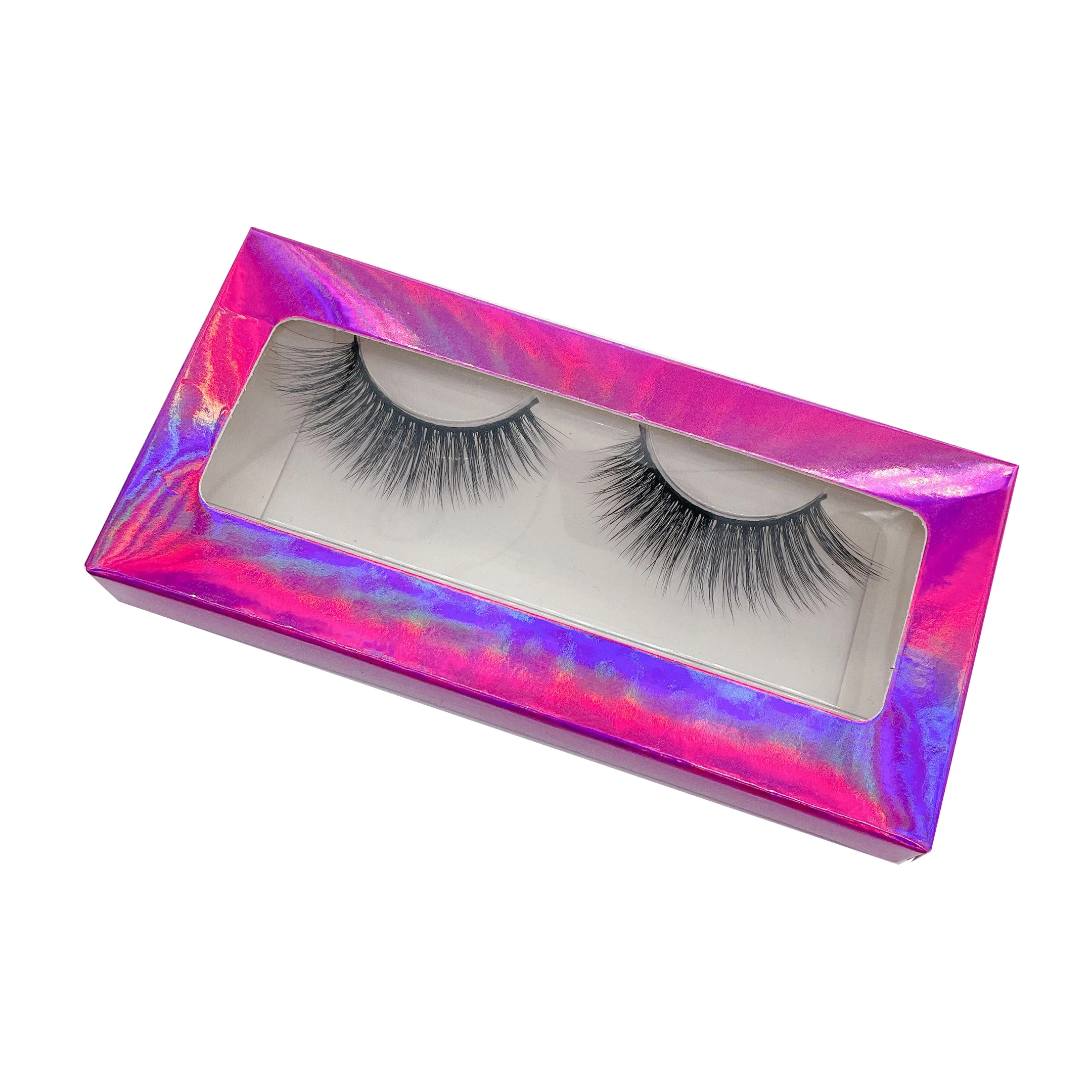 

high quality 3d full strip faux mink eyelashes 18mm make your own brand, Black color