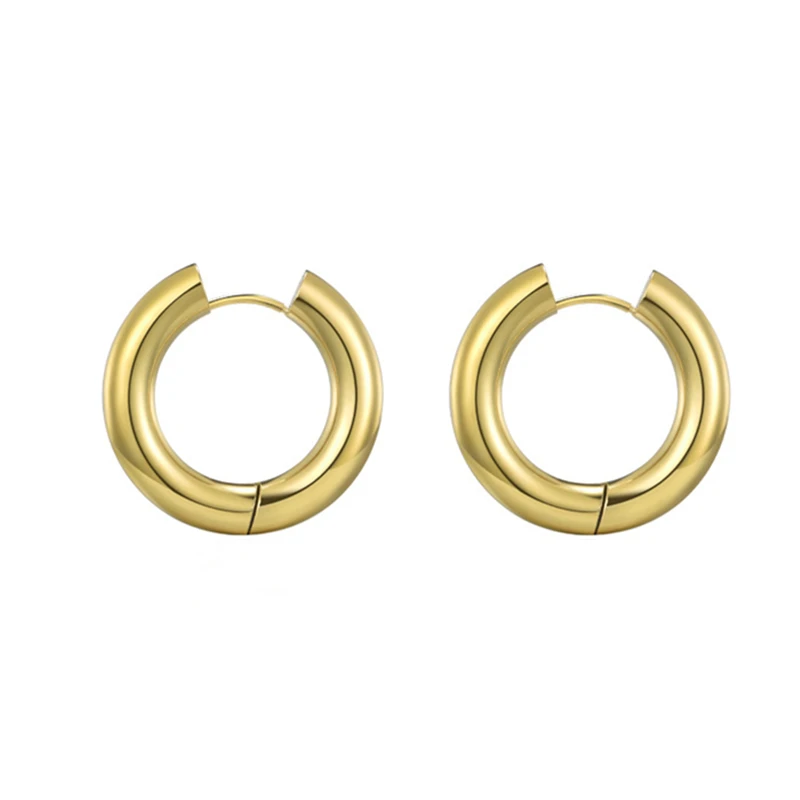 

Fashion New Arrival Circle Earrings Jewelry Stainless Steel Women Custom Gold Hoop Earrings, As picture