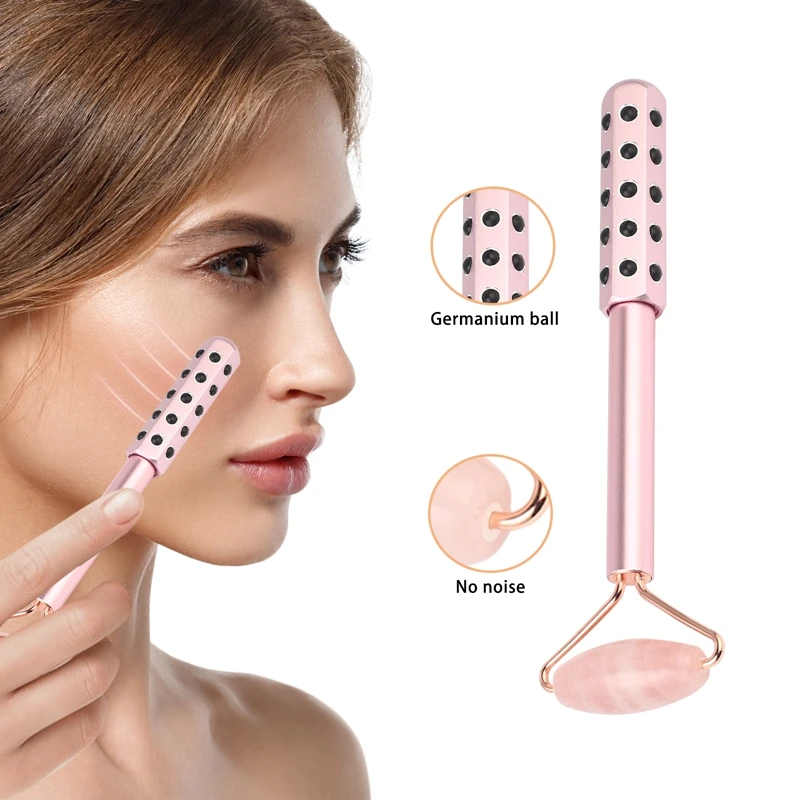 

2 in 1 beauty products 30 germanium jade roller portable home use beauty roller face slimming massager