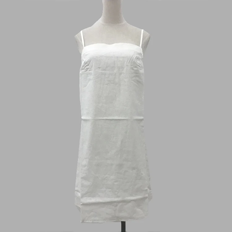 

Cotton Linen Short Summer Womens White Custom Logo Dresses