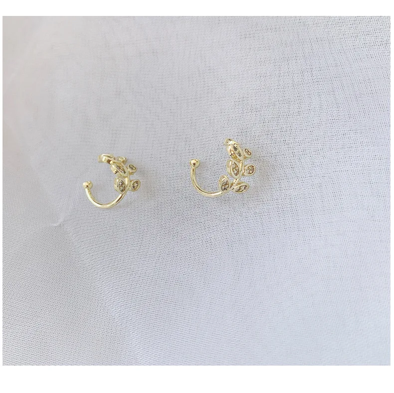 

JIHU New Product Best-Selling Ear Clip Without Pierced Ears Female Exquisite Micro-Inlaid Zircon Adjustable Painless Ear Clip, S925 silver needle a79