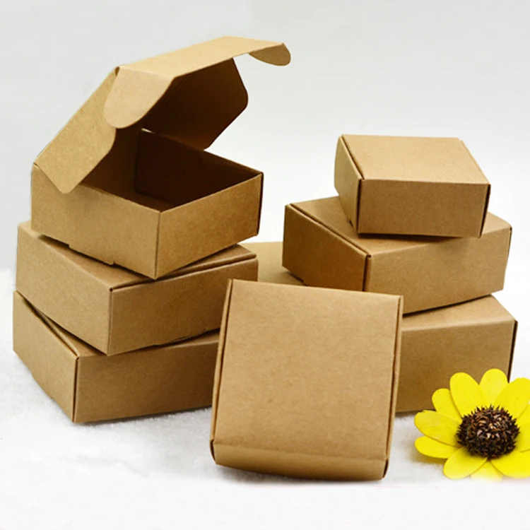 Recycled Kraft Blank Gift Storage Wrap Package Carton Cardboard Craft