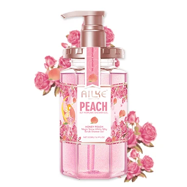 

Peach Custom 500 ml Luxury Skin Lightening Fragrance Whitening Shower Gel