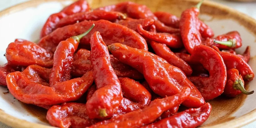 Example of improperly dried chilies showing signs of mold