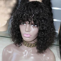 

JOYWIGS Malaysian Water wave Fringe Human Hair Wigs Free Shipping