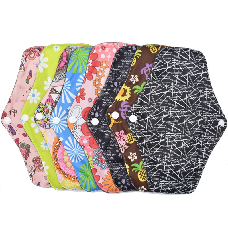 

Reusable Waterproof Washable Heavy Flow Overnight Bamboo Charcoal Menstrual Pads, Customized printing