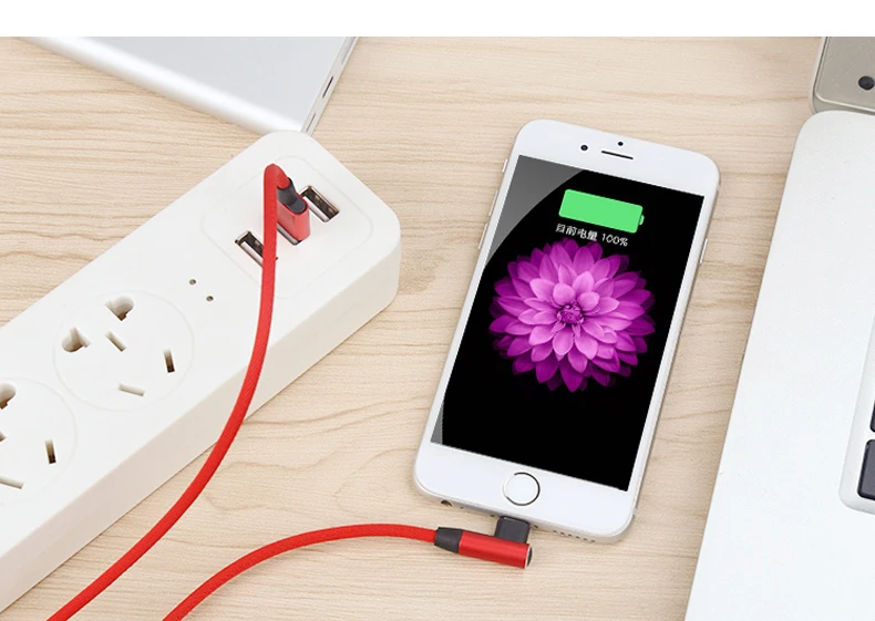 Hot selling 3ft Double Elbow USB Cable 3A micro Type-C Sync Data Nylon Braided fast charging cable for mobile game data cables - ANKUX.COM