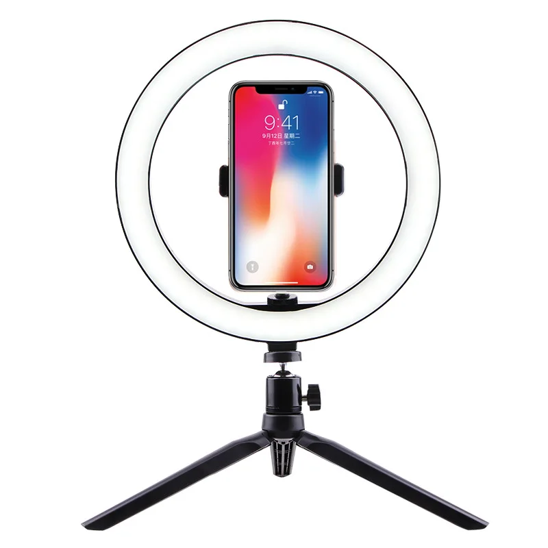 

Portable Selfie Circle Light LED Selfie Ring Light With Tripod Stand, Black
