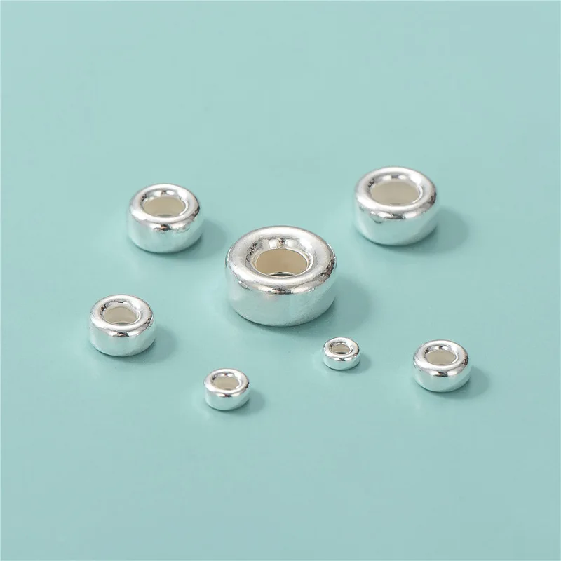 

Jewelry Findings Wheel Beads 925 Sterling Silver Flat Round Spacer Beads For Jewelry Making