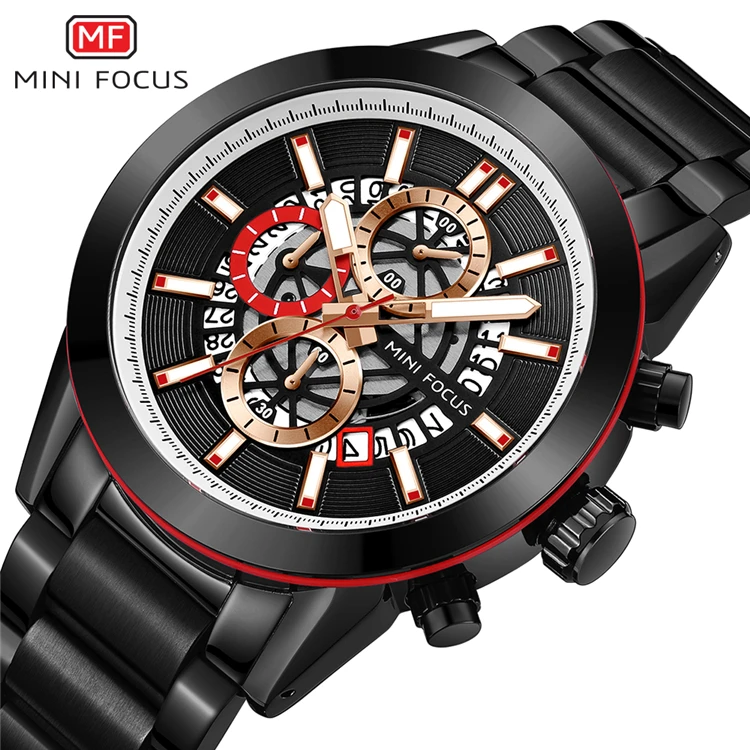 

mini focus 0285 G Men's Chronograph Quartz Watches Fashion Luxury Waterproof Wristwatch 2020 Stainless Steel Sport Watches Men