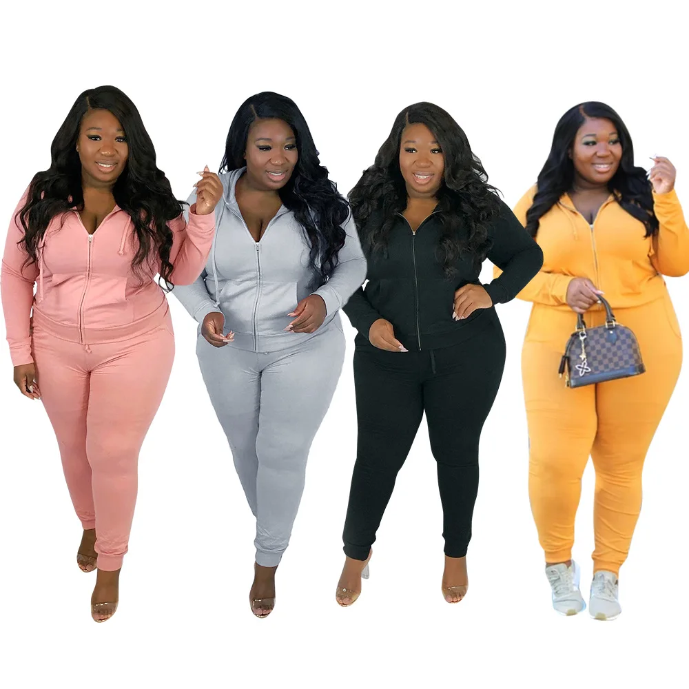 

Factory wholesale new cross-border fashion women solid color plus size long sleeve casual suit female