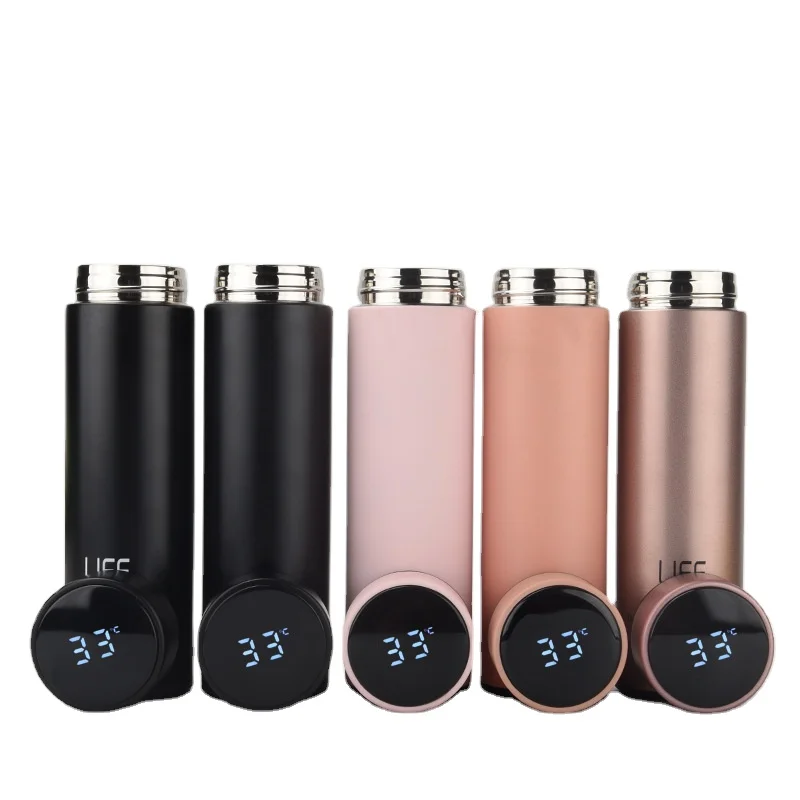 

500ml Custom Stainless Steel Led Touch Screen Temperature Display Water Bottle Vacuum Insulated Smart Bottle with Tea Infuser