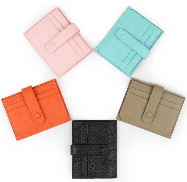 

Wholesale High Quality Fashion Slim Genuine Leather Credit Card Holder For Women, Black, brown, sky blue