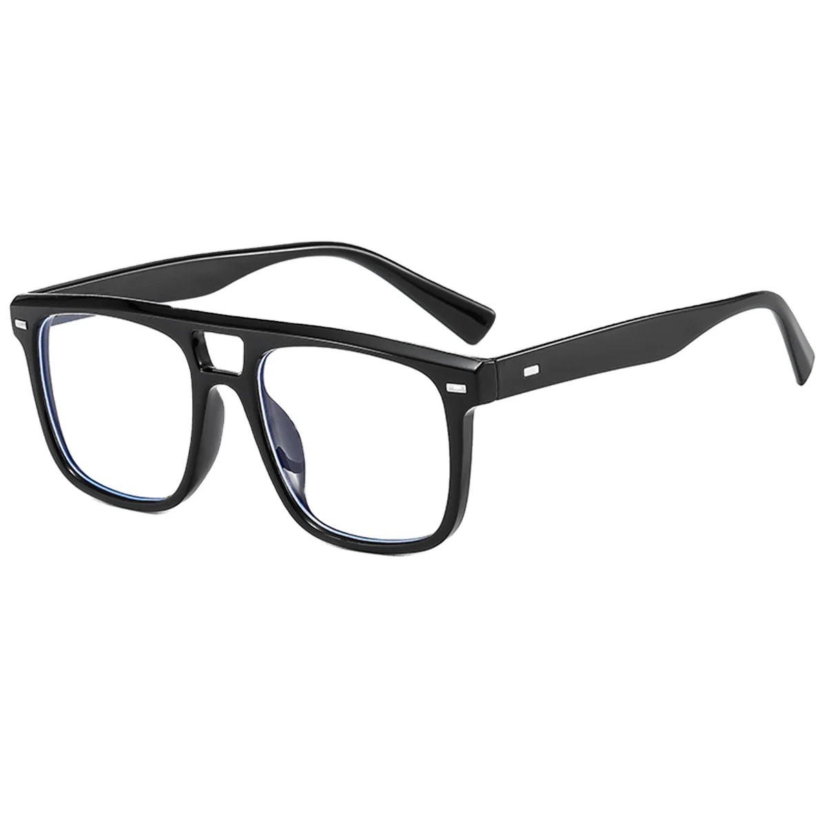 

2021 New Arrivals PC Oversized Double Bridge Blue Light Dropping Optical Glasses Big Frame Spectacles