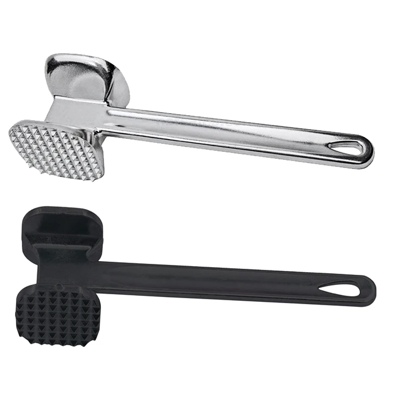 

Stainless Steel Meat Tenderizer Hammer Mallet Tool Pounder for Tenderizing Steak Beef And Poultry Chicken, Sliver/black