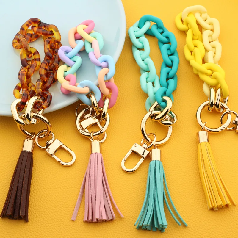 

2022 New Acrylic Bracelet Keychain Color Bracelet Popular Jewelry Bag Pendant Gift, As picture